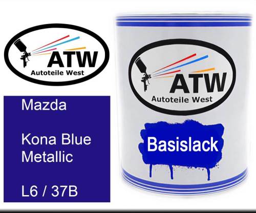 Mazda, Kona Blue Metallic, L6 / 37B: 1L Lackdose, von ATW Autoteile West.